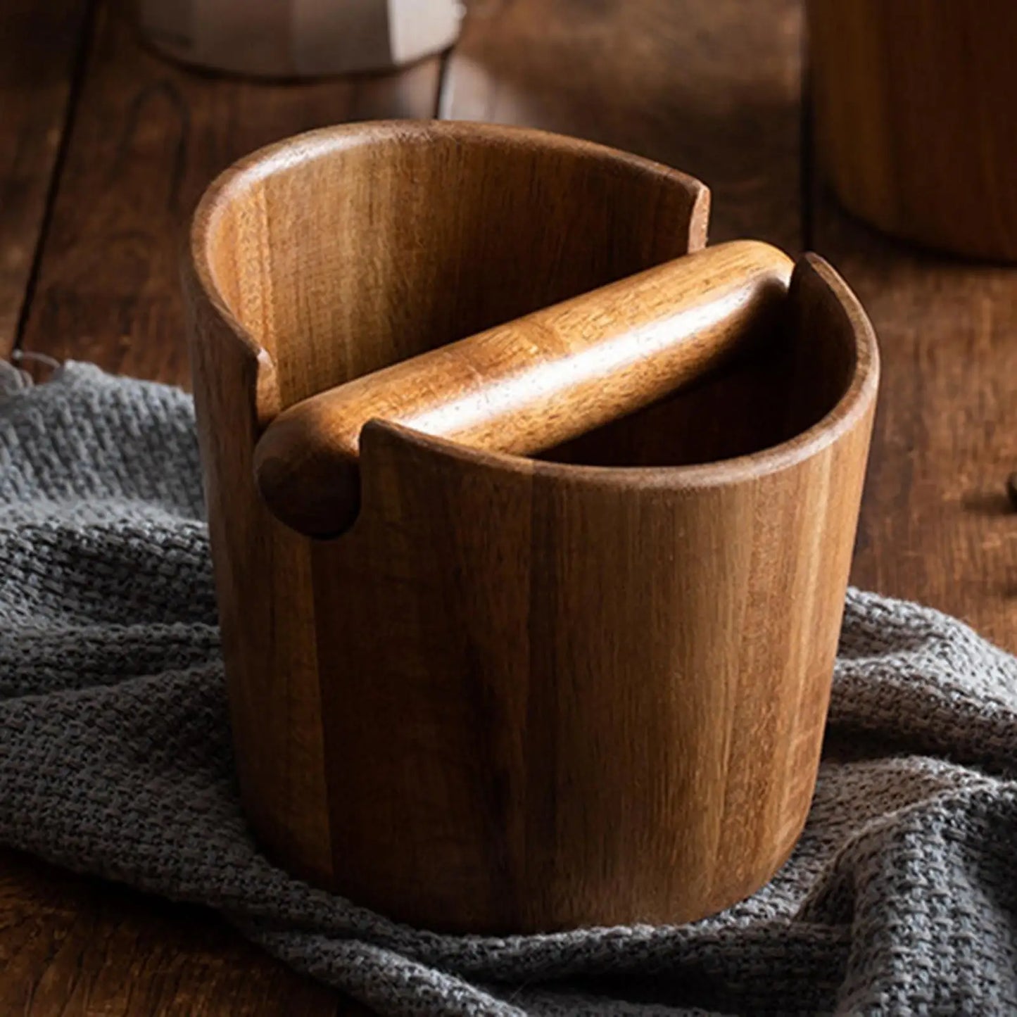 Boîte à café en bois, poubelle à moudre, broyeur à expresso, barre de frappe détachable pour la maison, la cuisine, le bureau, outil à café Barista