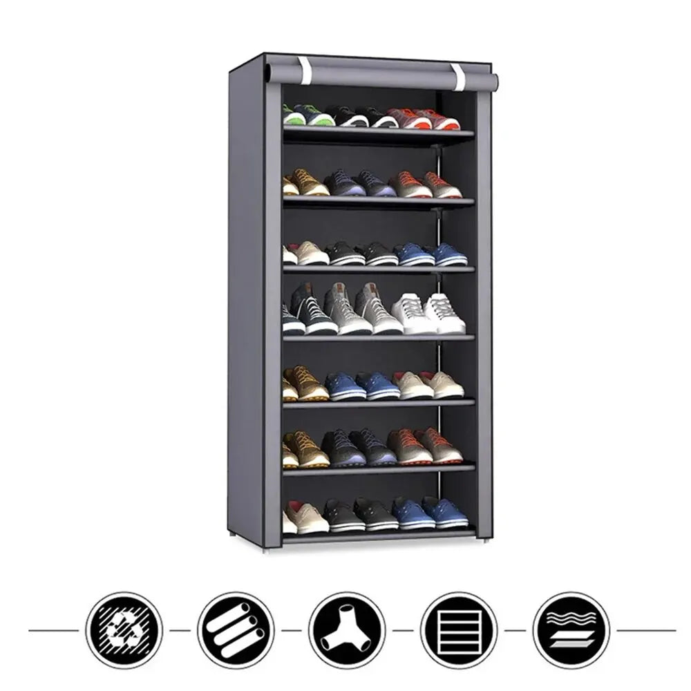 Étagère à chaussures multicouche, organisateur en tissu non tissé, support d'entrée, meuble permettant de gagner de l'espace, meubles de maison, étagère anti-poussière