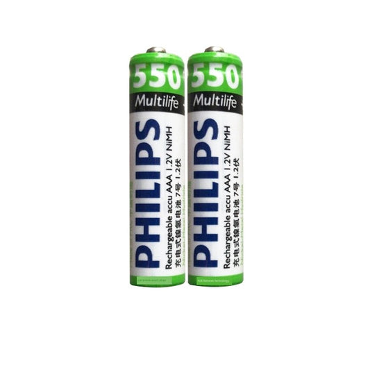 Batterie rechargeable n ° 7, produit numérique neutre, batterie rechargeable Philips 1,2 V, 550 mAh, deux