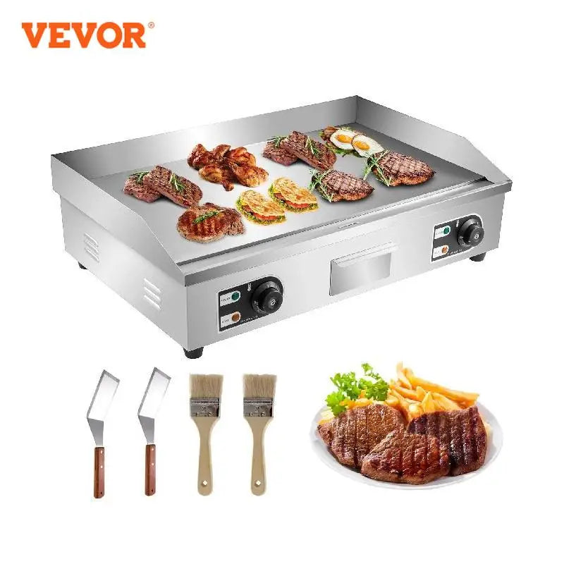 VEVOR – plaque chauffante électrique avec tiroir, en acier inoxydable, à dessus plat, pour Barbecue, pour la cuisine en plein air, en Camping