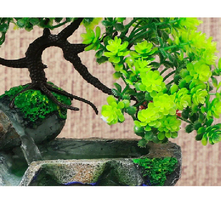 Decoración creativa para el hogar, fuente de cascada de escritorio, simulación de meditación Zen, rocalla de resina, estatua de cascada, adornos Feng Shui