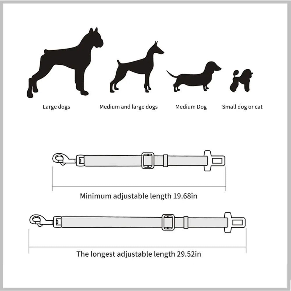 Ceinture de sécurité réglable pour chien et chat, siège de voiture pour animal de compagnie, harnais pour chien, Clip de plomb, levier de sécurité, colliers de Traction pour chien, Accessoires pour chiens