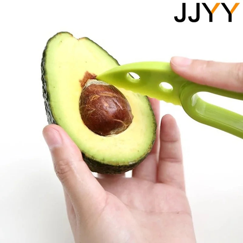 JJYY 3 en 1 trancheuse d'avocat carottier beurre éplucheur de fruits coupe séparateur de pulpe couteau en plastique outils de cuisine pour légumes