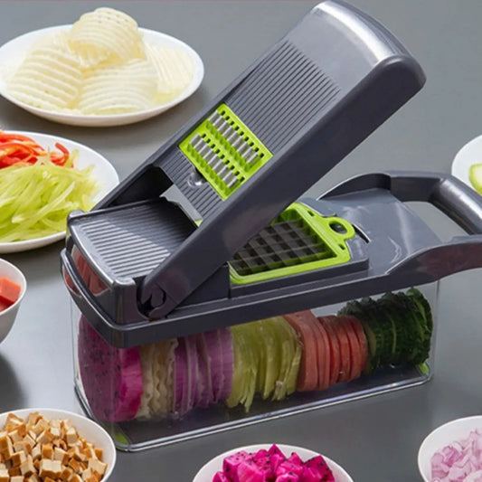 Coupe-légumes multifonctionnel pour la maison, 14 couteaux à éplucher, accessoires d'outils de cuisine et de cuisson sûrs et durables