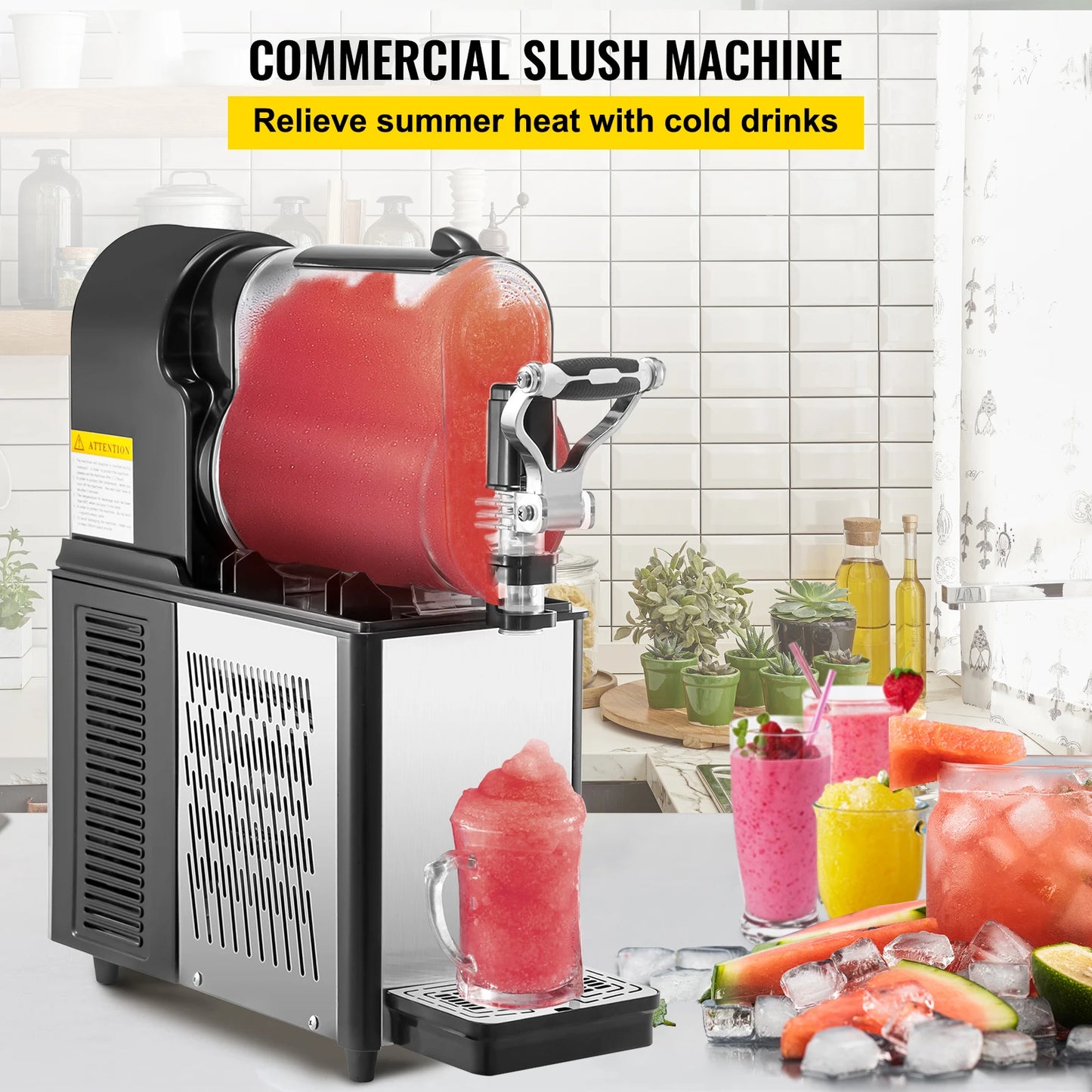 VEVOR 3/6L 1/2 pot Commercial Slushie Machine Slushie fabricant distributeur de boissons glacées jus glacé Smoothie Granita distributeur automatique