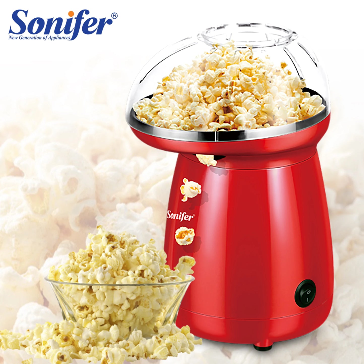 Popcorn Maker Household Healthy Hot Air Oil Free Corn Machine Popcorn For Kitchen Kids Home-made Diy Popcorn Movie Snack Sonifer