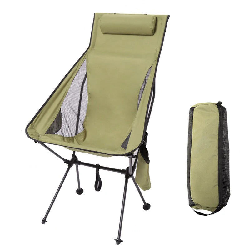 Chaise pliante d'extérieur, portable, élargie, ultra légère, en alliage d'aluminium, pour loisirs, croquis, plage, camping, pêche, respirante