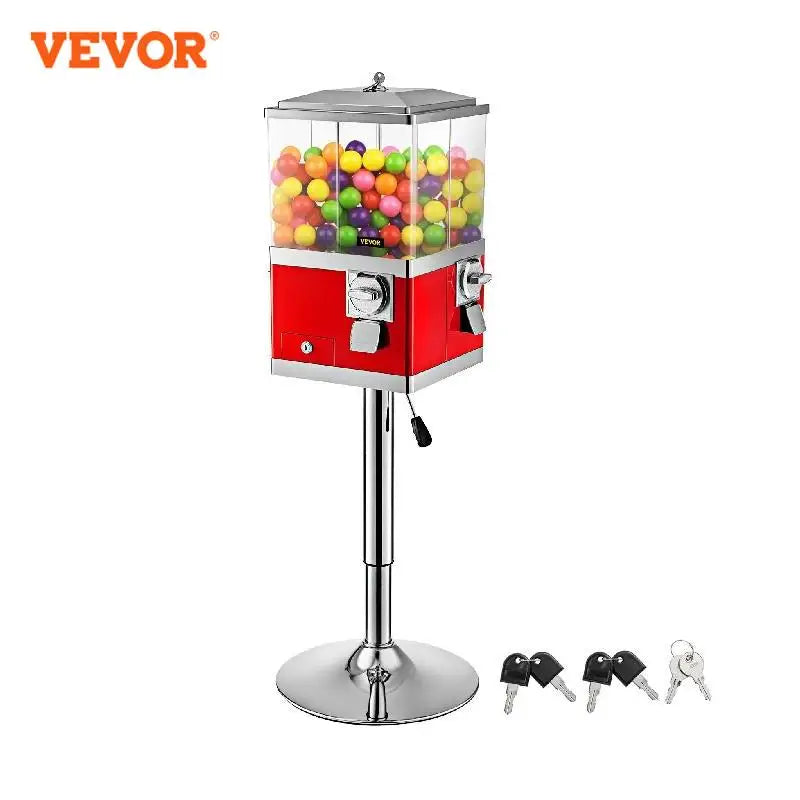 VEVOR – Machine à boules de gomme avec support, distributeur de bonbons, distributeur carré rotatif à quatre compartiments, roues réglables