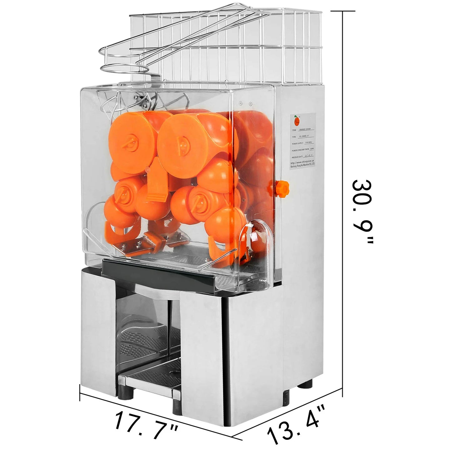 VEVOR 22-30 Pcs/Min Electric Orange Squeezer Juice Fruit Maker Juicer Press Machine Drink for Shop Bar Restaurant Commercial Use