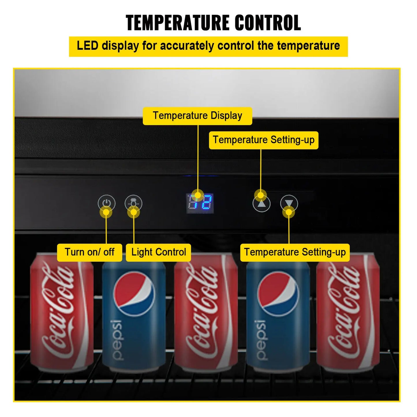 Refrigerador VEVOR 150L empotrado debajo del mostrador 5.3 pies cúbicos. Enfriador de bebidas de acero inoxidable para restaurante, bar, cafetería, bebida refrescante