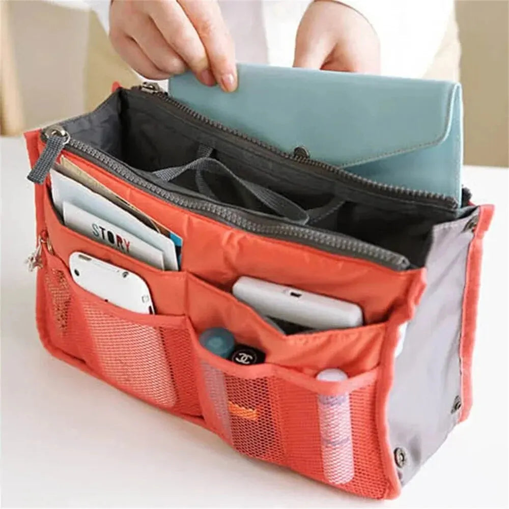 Multifunctional Bi-fold Storage Bag Double Zipper Large Capacity Storage Arrangement Makeup Toiletries Large Classification Bag