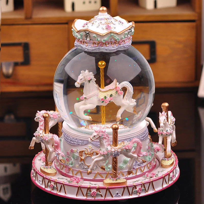 Merry-Go-Round Carousel Music Box Crystal Ball Festival & Birthday Gift Christmas Gift Valentine's gift