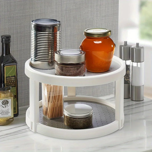 Étagère à épices rotative, plateau de rangement d'épices de comptoir de cuisine, organisateur de chambre à coucher polyvalent pour petits objets