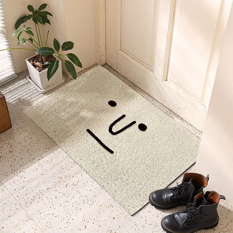 Felpudo de puerta de entrada para el hogar, alfombra de PVC antideslizante con anillo de alambre, alfombra para pies, alfombra de cocina impermeable e indestructible, alfombra de baño de Corte libre