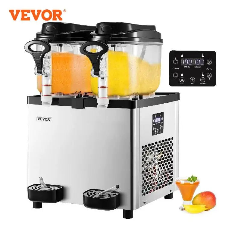 VEVOR – Machine commerciale pour boissons glacées, 2x6l, distributeur de jus de fruits glacés, équipement de fabrication de Smoothies glacés, pour Restaurant et Bar