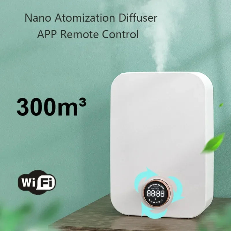 Difusor de aceites esenciales sin agua, sistema de difusión nebulizador de fragancias profesionales, máquina de aire aromática con pantalla LED para el hogar