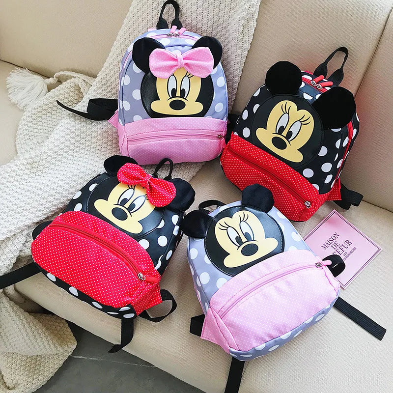 Sac à dos dessin animé Disney pour bébés garçons et filles, joli cartable Minnie Mickey Mouse, cartable de maternelle, cadeau pour enfants