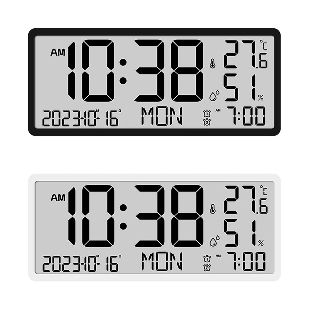 LED Alarm Clocks Large Digital Real-time Temperature Humidity Clocks Sitting And Hanging Dual Use Stylish Electronic Table Clock