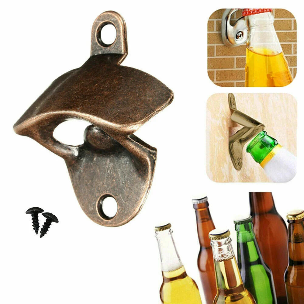 20pcs Pack Retro Beer Opener Zinc Alloy Kitchen Wall Mounted Rustic Wine Bottle Opener Vintage Home Party Supplies For Kitchen