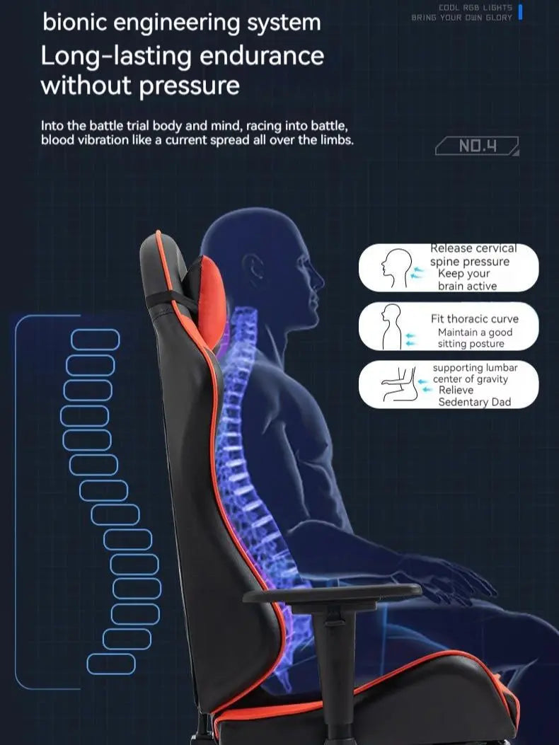 El ancla del asiento ergonómico cómodo del juego casero que compite con puede tumbarse levanta la silla de la computadora