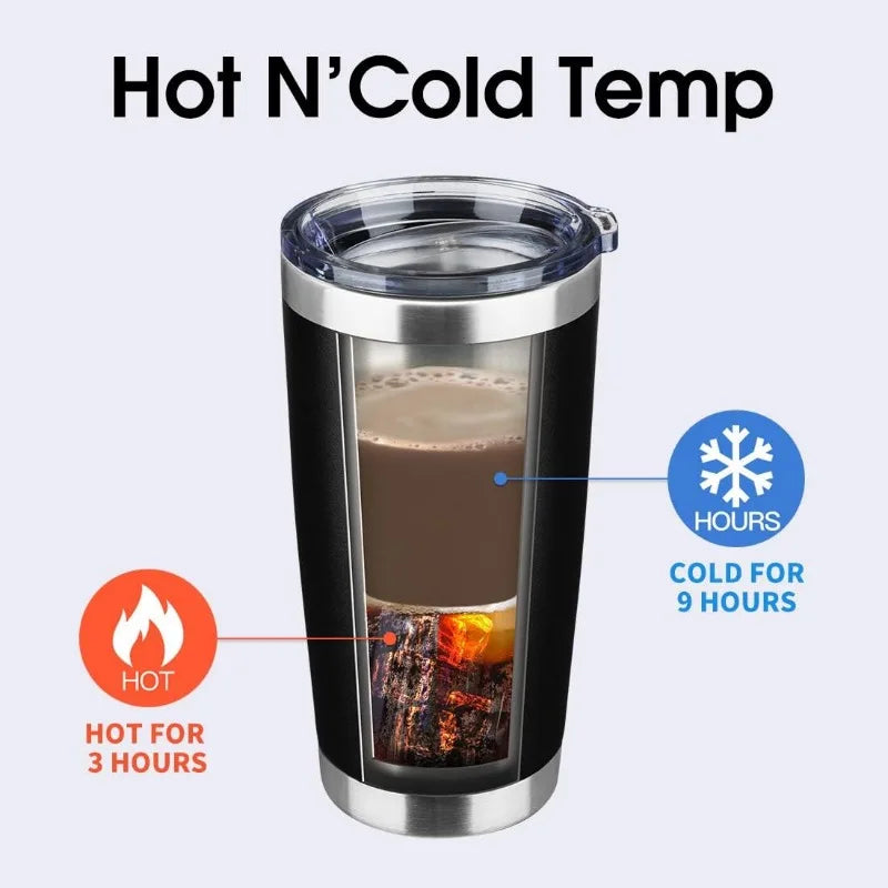 Gobelet de 20 oz en acier inoxydable, isolé sous vide, avec couvercle, tasse de voyage à Double paroi, tasse à café avec revêtement en poudre Durable