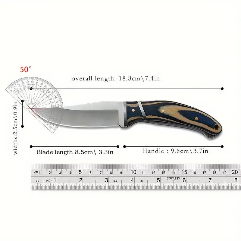 1 cuchillo de cocina de acero inoxidable, funda para cuchillo de bolsillo EDC portátil para frutas, cuchillo para cortar carne para cocina, adecuado para el hogar y la barbacoa