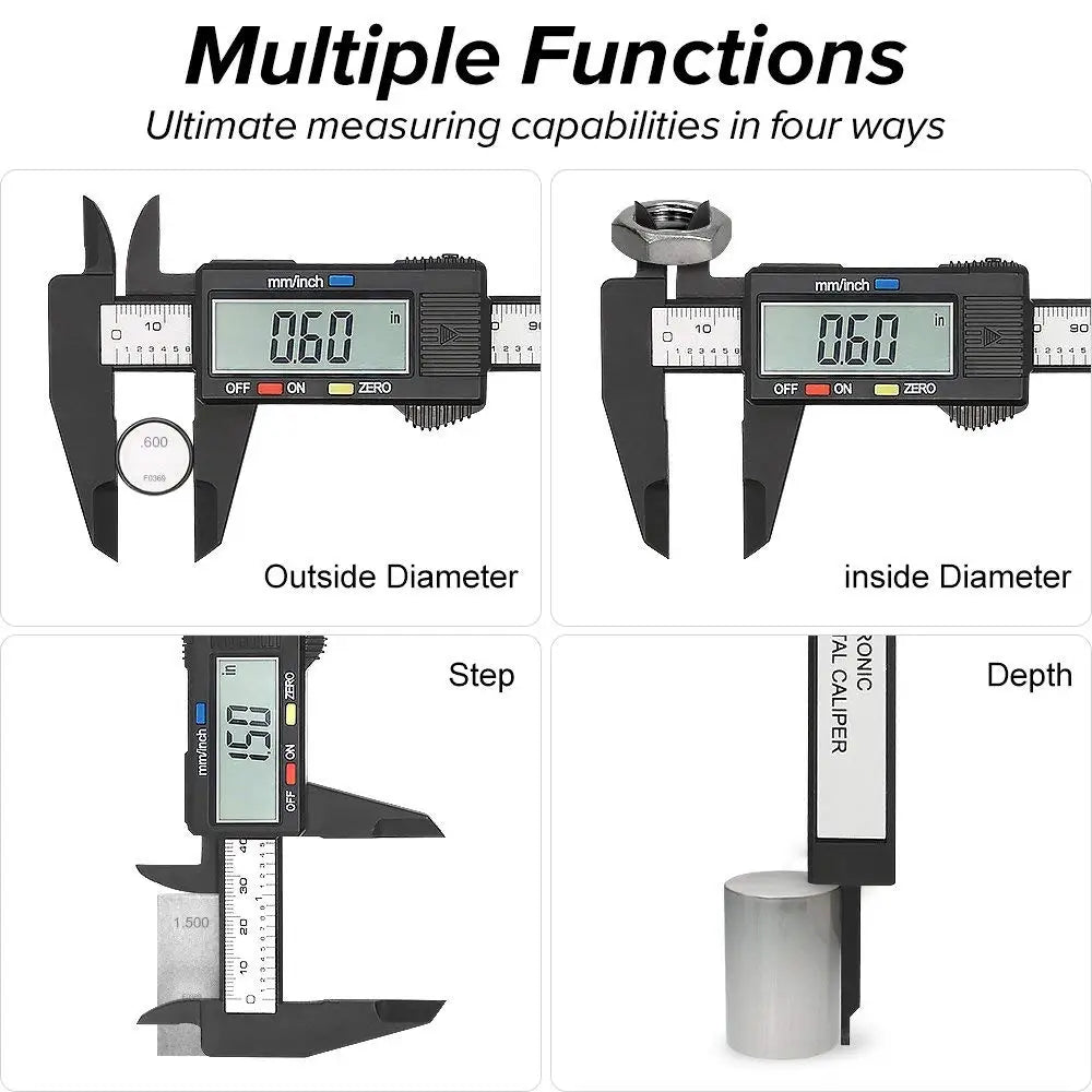 Calibrador Digital electrónico de 150mm y 100mm, calibrador Vernier con Dial de fibra de carbono, micrómetro, herramienta de medición, regla Digital