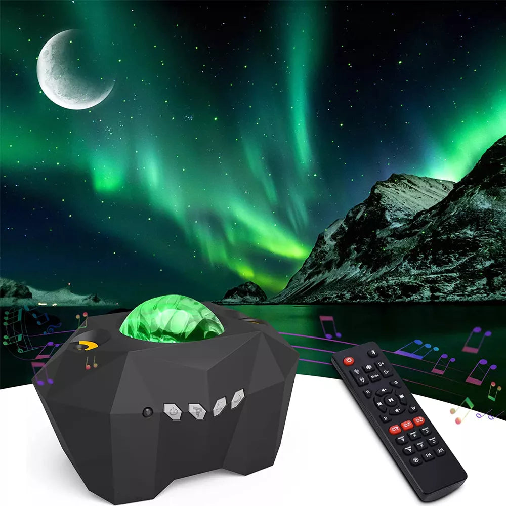 Projecteur de lumière d'étoile aurore avec veilleuses de galaxie de lune avec télécommande cadeau pour enfants lampe de ciel lampes de Projection Bluetooth