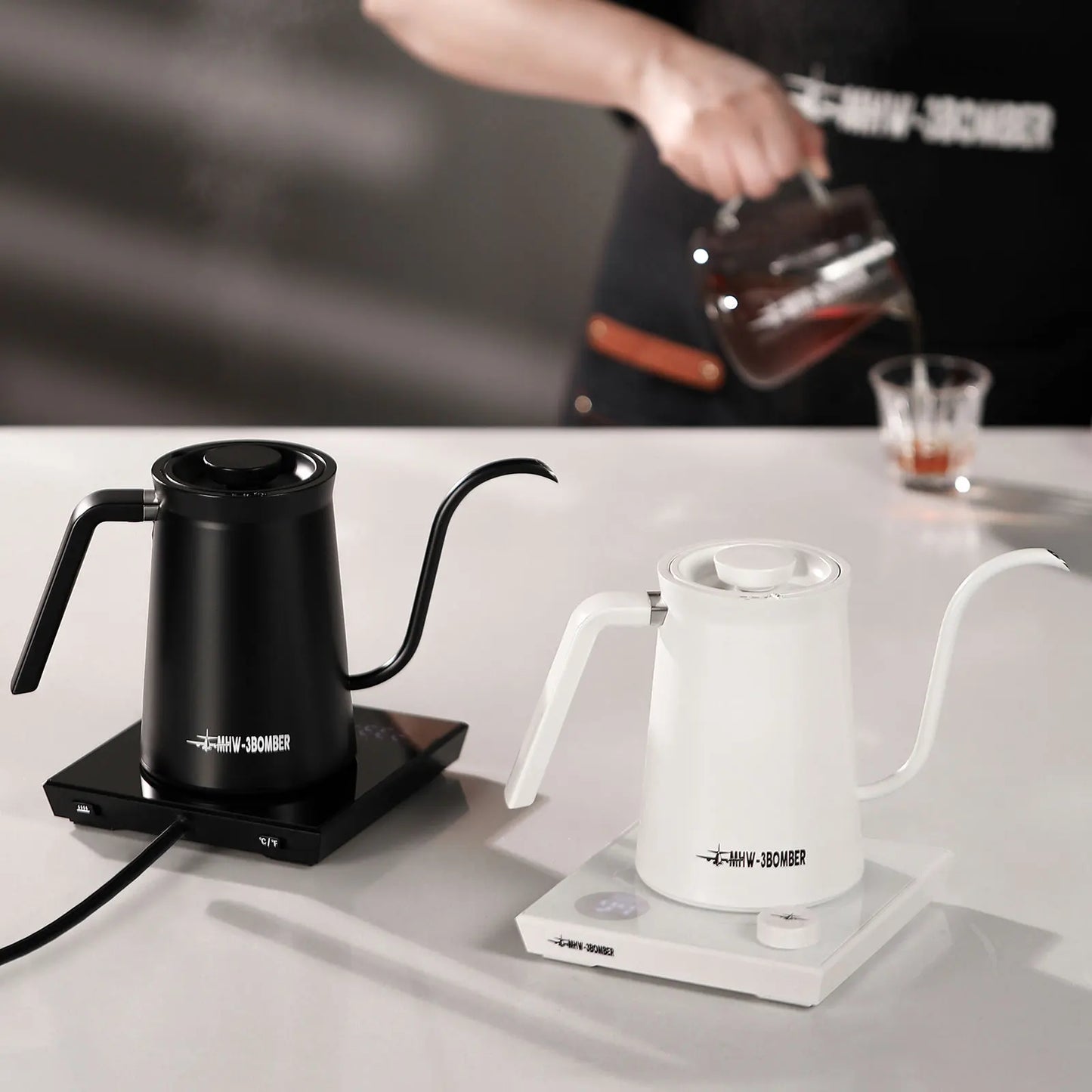 Hervidor de café eléctrico inteligente MHW-3BOMBER, hervidores con cuello de cisne con Control preciso de temperatura, accesorios de barista para el hogar