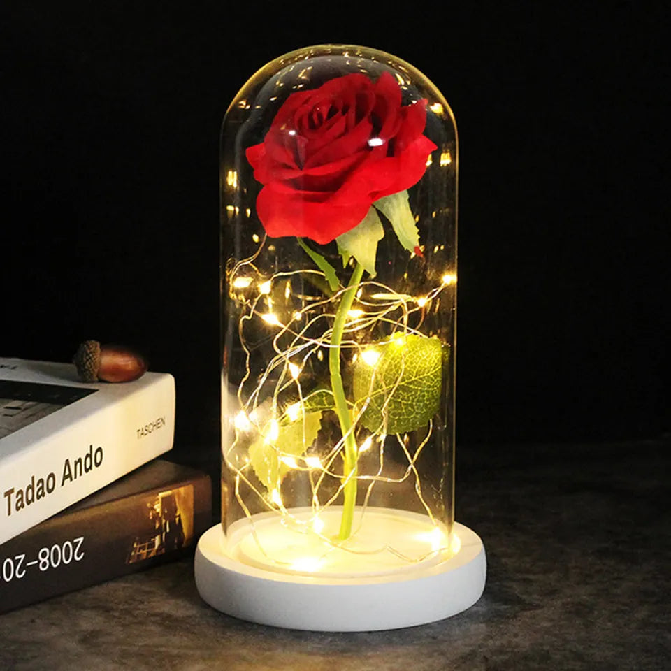 Envío Directo Galaxy Rose flores artificiales La Bella y La Bestia decoración de boda rosa regalo creativo del Día de San Valentín de la madre