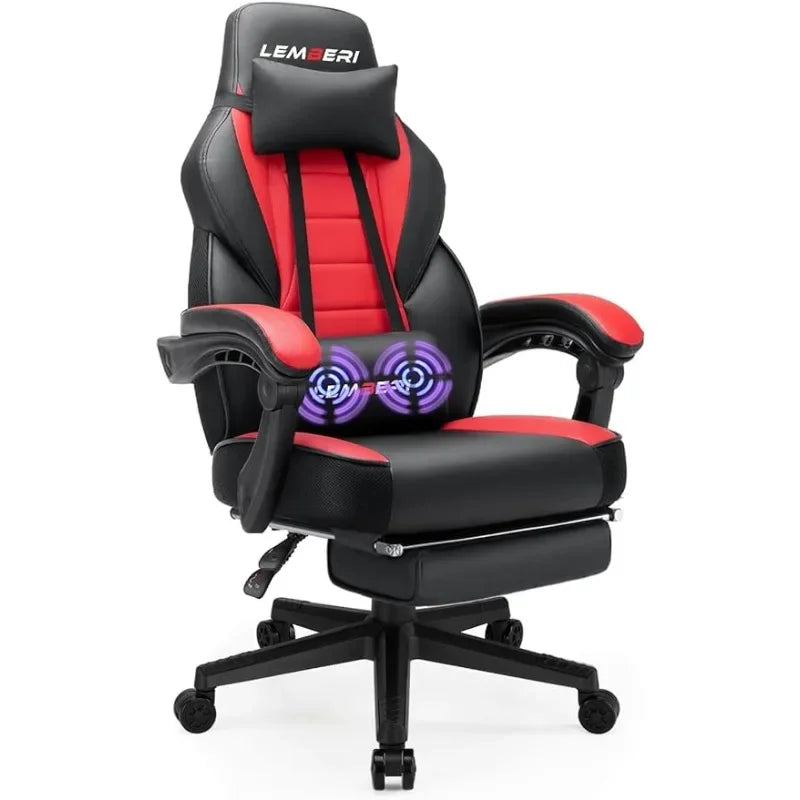 LEMBERI Video Game Chairs with footrest, Big and Tall Gamer Chair for Adults, 400lb Capacity, Racing Style Computer Chair