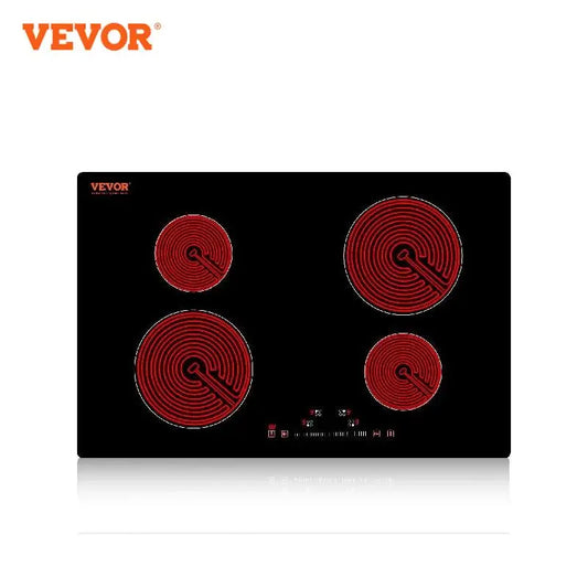 VEVOR 2/4/5 Burners Built-in Induction Stove Top 12/24/30in Ceramic Glass Electric Cooktop For Household Commercial  Cooking