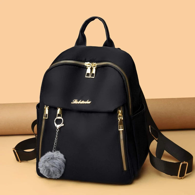 Mochilas simples de Pu negras de gran capacidad, bolso de viaje para mujer, mochila escolar para estudiante de Harajuku liso, bolsas Unisex, High Street