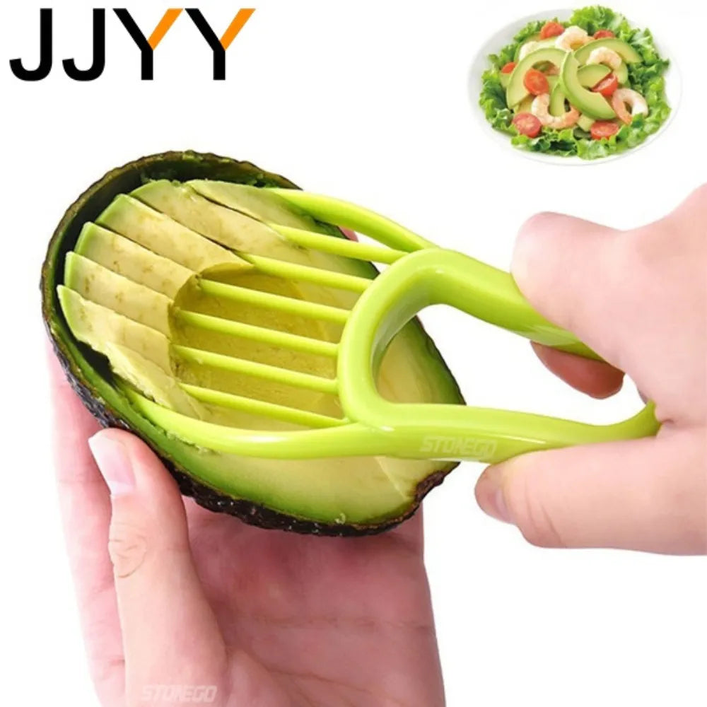 JJYY 3 en 1 trancheuse d'avocat carottier beurre éplucheur de fruits coupe séparateur de pulpe couteau en plastique outils de cuisine pour légumes