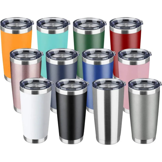 Gobelet de 20 oz en acier inoxydable, isolé sous vide, avec couvercle, tasse de voyage à Double paroi, tasse à café avec revêtement en poudre Durable