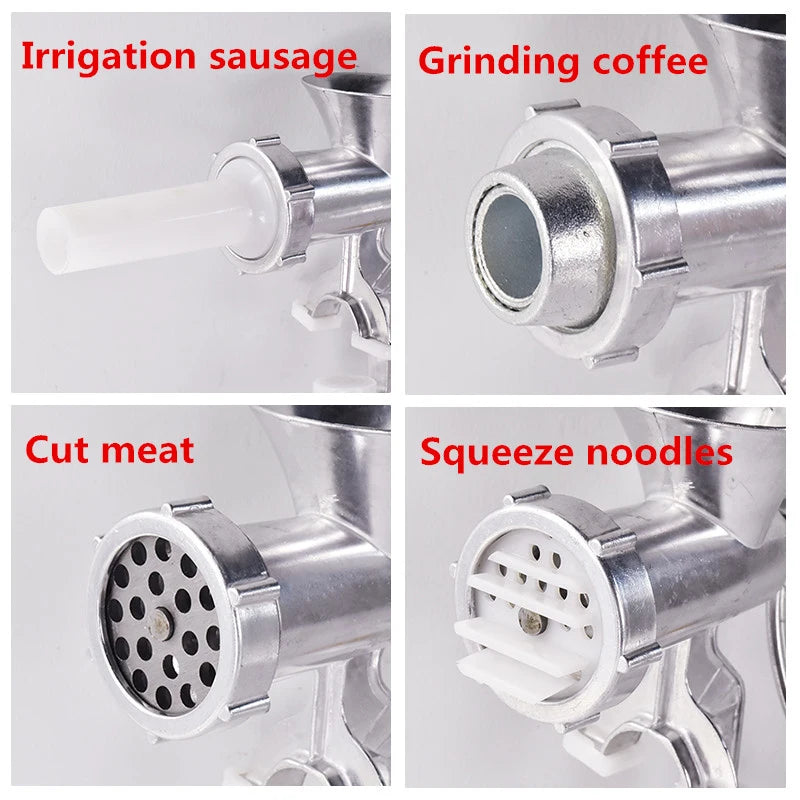 Aluminium Alloy Hand Operate Manual Meat Grinder Sausage Beef Mincer Table Restaurant Crusher Food Processor Kitchen Home Tool