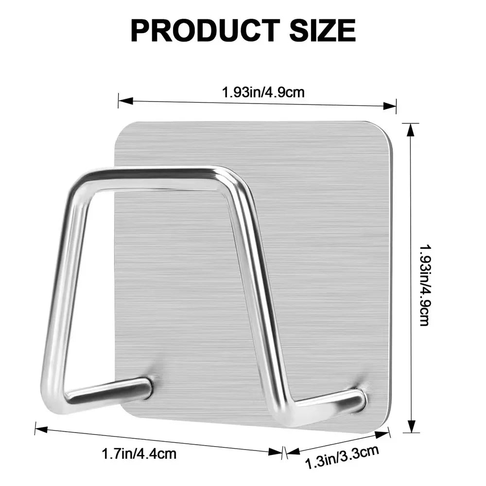 Estante de esponja para fregadero de cocina, soporte de almacenamiento de drenaje, bola de alambre de acero inoxidable autoadhesivo, organizador de cepillos de trapo, ganchos de pared, 1-2 uds.