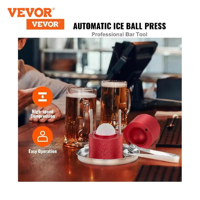 VEVOR Ice Ball Press, 2.4" Ice Ball Maker, Aircraft Al Alloy Ice Ball Press Kit for 60mm Ice Sphere