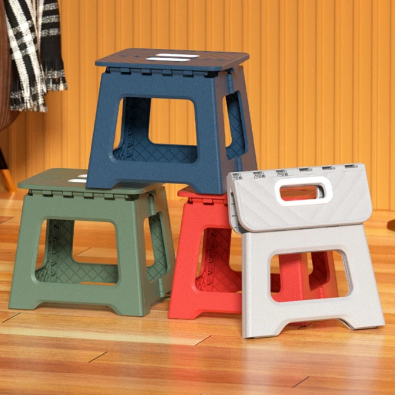 Mini taburete portátil para exteriores, 1 silla y banco plegables de plástico grueso para adultos y niños