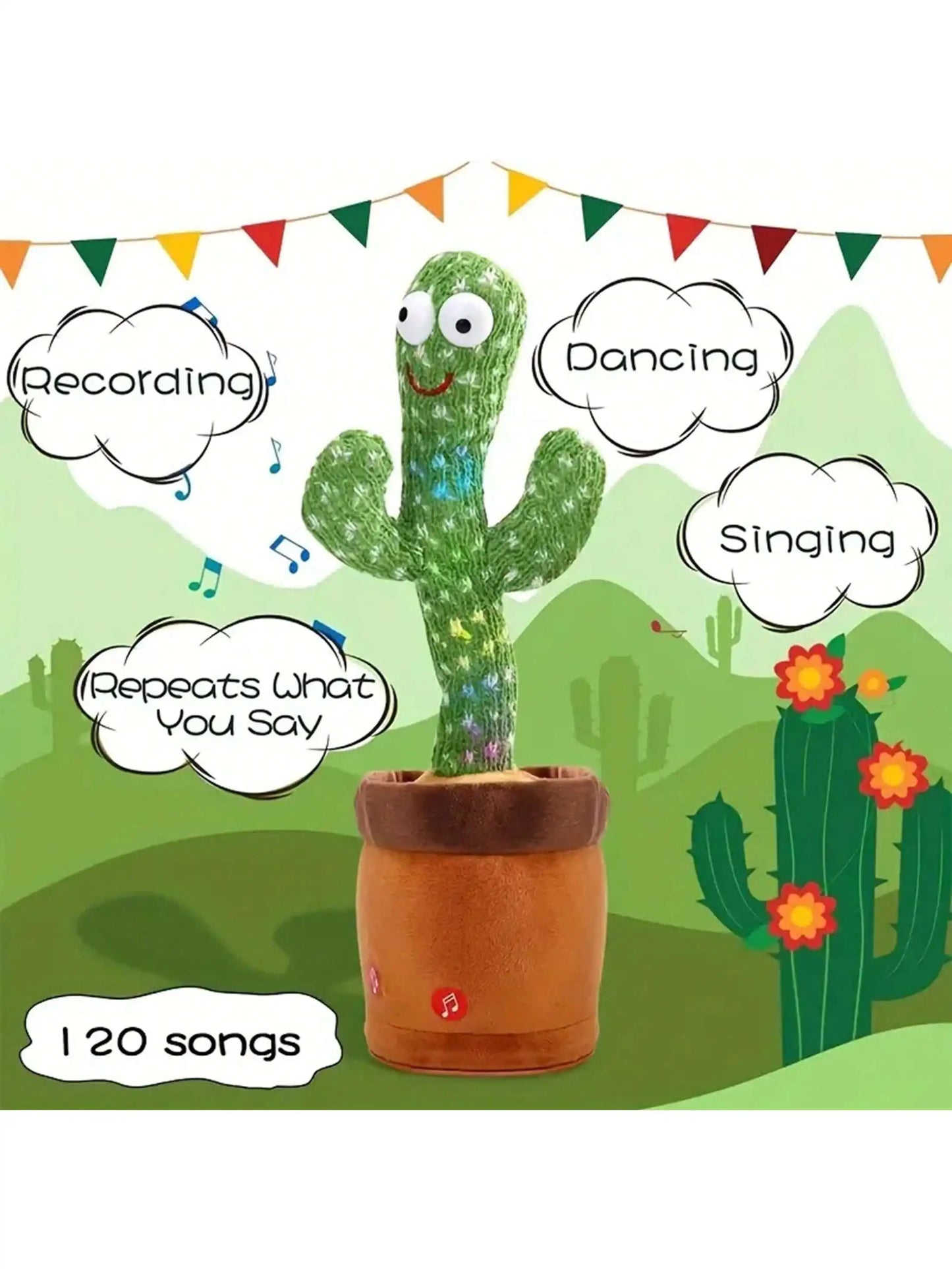 Jouets Cactus parlant dansant pour bébés garçons et filles, enregistrement imitant le chant et répétant ce que vous dites, Sunny Cactus Up Plus, 1 pièce