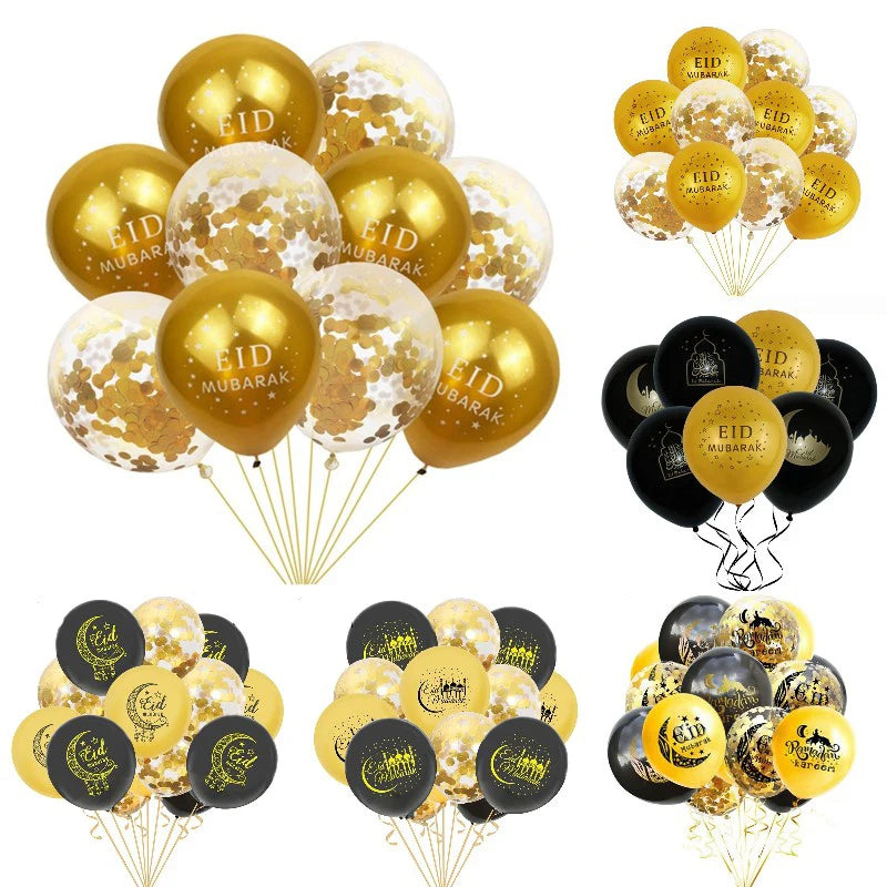 10pcs Eid Balloon Ramadan Decoration For Home 2024 Kareem Gurbang Islamic Festival Eid al-fitr Aid Mubarak Muslim Party Decor