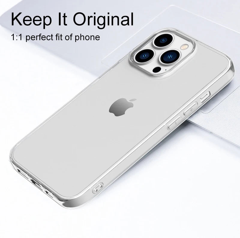 Coque arrière Ultra fine en Silicone transparent, étui pour iPhone 15 14 13 12 11 Pro Xs Max Mini XR X 7 8 6s Plus 6 SE 2020 2022 2016 5 5s