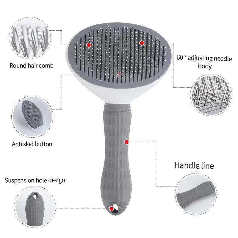 Brosse pour chien et chat, auto-nettoyante, épilateur de poils d'animaux, outils de toilettage, peigne démêlant, accessoires pour chiens