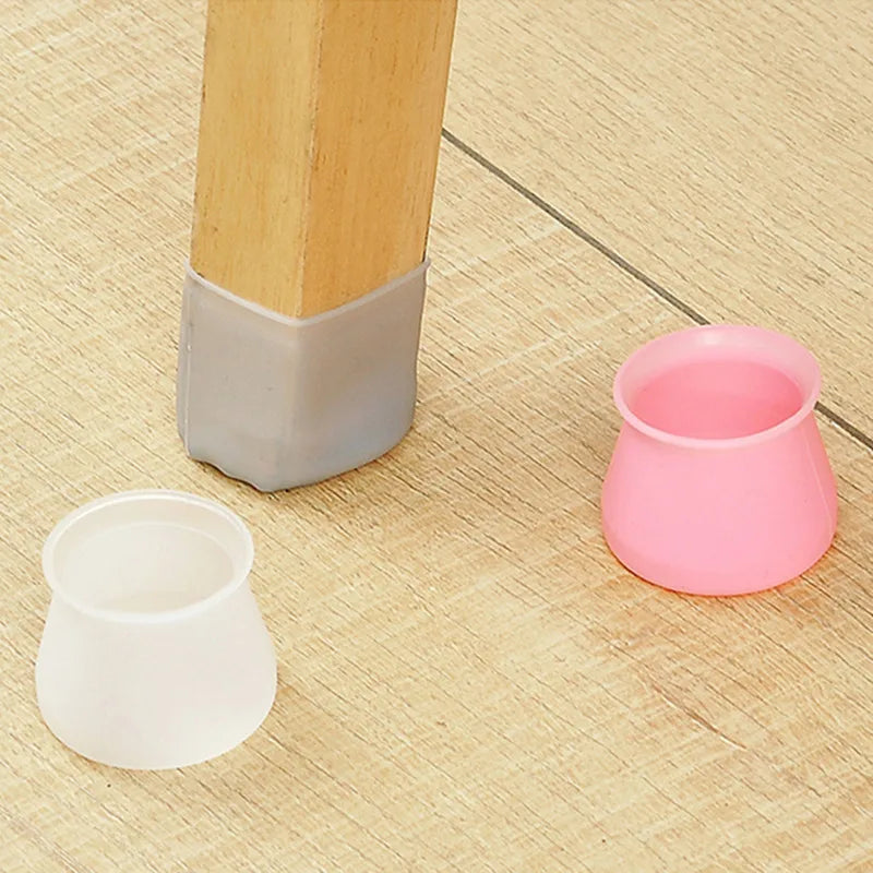 Couvre-pieds de chaise ronds et carrés en Silicone, antidérapants, cache-poussière pour pieds de Table, chaussettes, tampons de protection de sol, bouchon de tuyau, pieds de nivellement de meubles