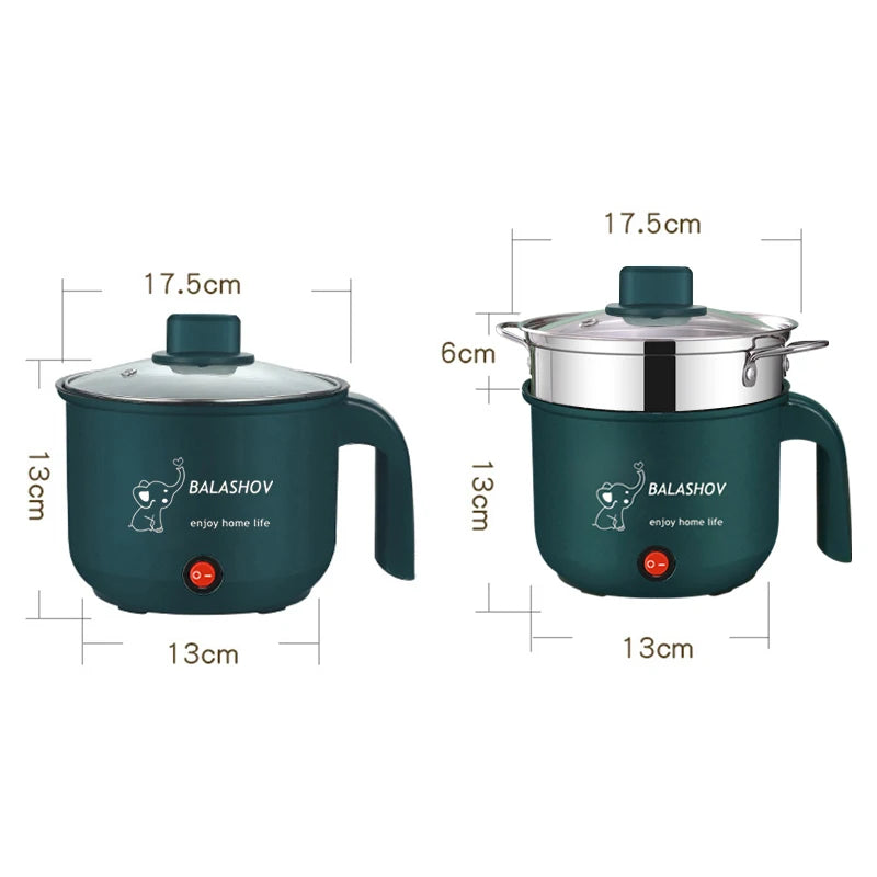 Multicooker eléctrico de 1,8l, ollas antiadherentes de una/doble capa, máquina de cocina multifunción para dormitorio doméstico