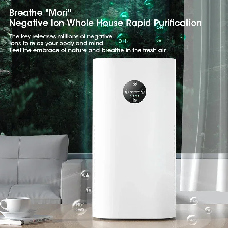 HEPA Air Purifier 180㎡ Negative Ion Dust Pet Hair Deodorization Sterilization Filtration Indoor Formaldehyde Removal Air Cleaner