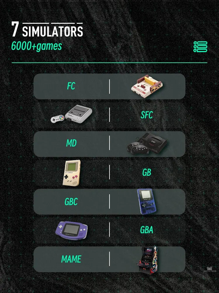 Consola de juegos portátil DATA FROG SF2000, consolas de juegos Retro IPS de 3 pulgadas con 6000 juegos integrados, videojuegos Retro para niños