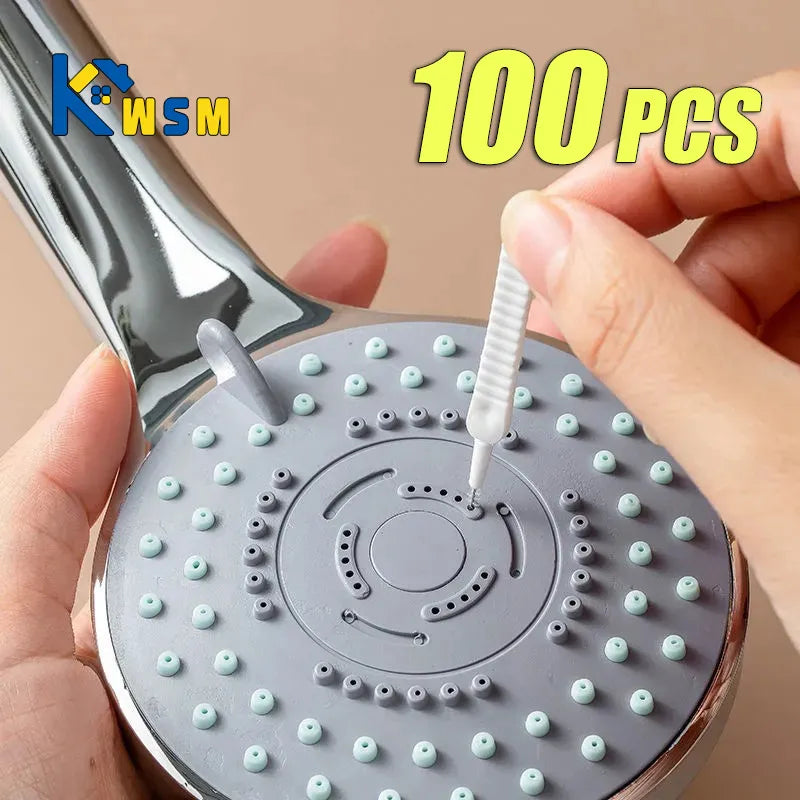 10-100 Uds cepillo de limpieza de ducha baño Micro cepillo de nailon boquilla Anti-bloqueo Herramientas de limpieza accesorios de baño