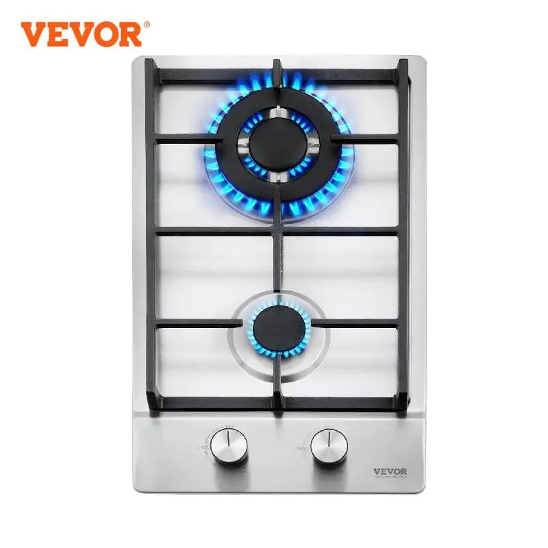 Estufa de Gas VEVOR, 2/5 quemadores, encendido electrónico por impulsos, estufa de Gas licuado Natural integrada de doble propósito, placa de cocina de acero inoxidable