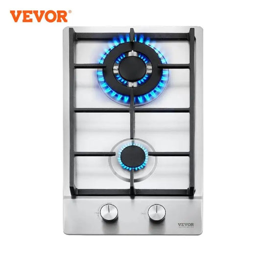 VEVOR – cuisinière à gaz à 2/5 brûleurs, allumage électronique à impulsion intégré, double usage, cuisinière à gaz liquéfié naturel, table de cuisson en acier inoxydable